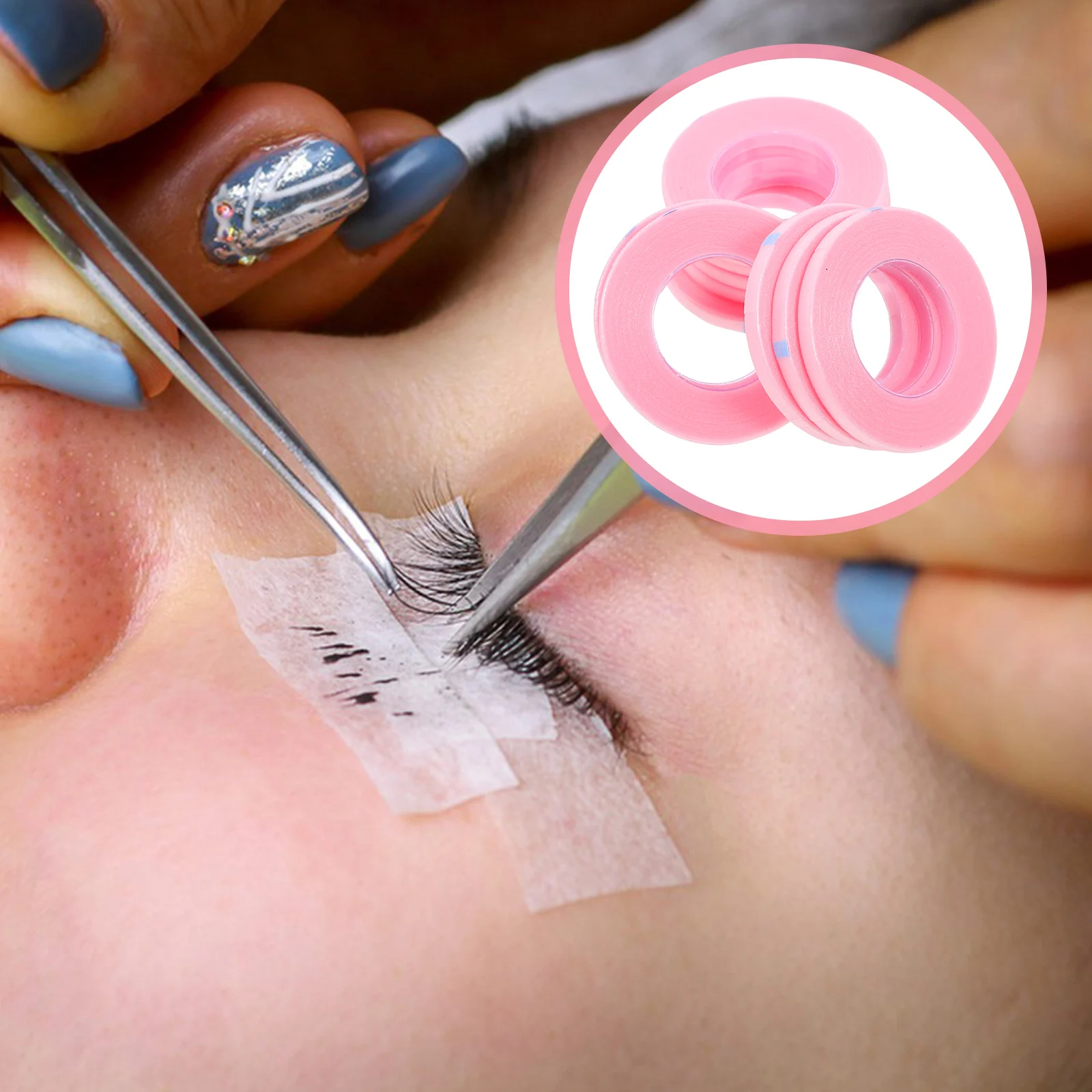 เทปกาวต่อขนตา 10 ม้วน แถบกาวติดขนตา ระบายอากาศได้ดี ปลอดภัยต่อผิวหนัง เหมาะสำหรับร้านเสริมสวย เครื่องมือแต่งหน้า ยกกระชับเปลือกตา แยกขนตา