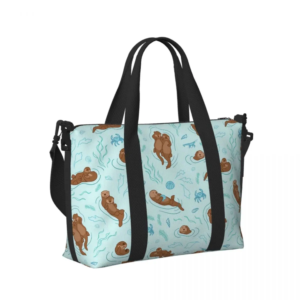 

Custom Otter Fun Light Beach Travel Bag Large Capacity Tote Bags for Gym Yoga Women Shopping Duffle Shoulder Bag