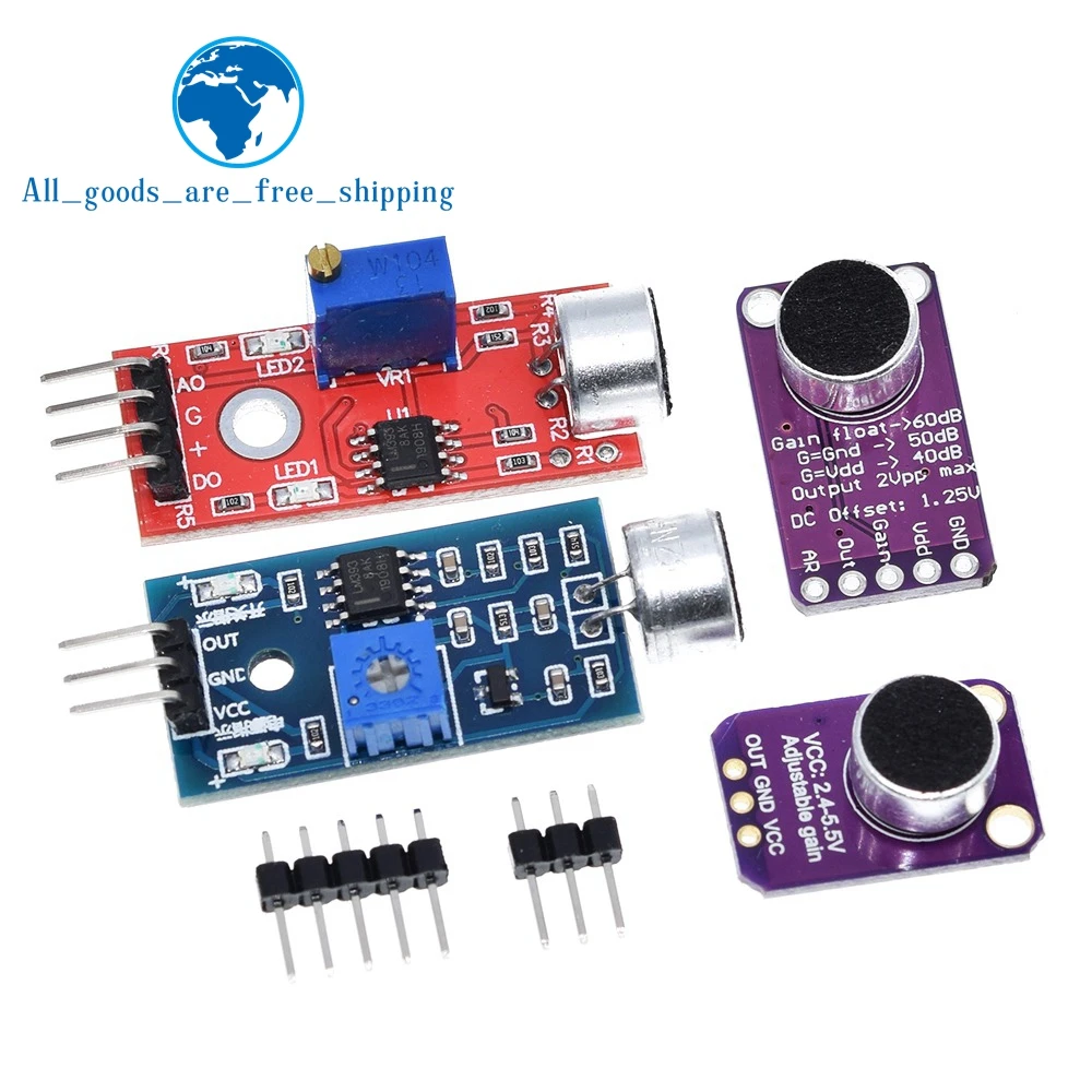 TZT Selling Sound sensor module sound control sensor MAX4466 MAX9814 Switch detection whistle switch microphone amplifier