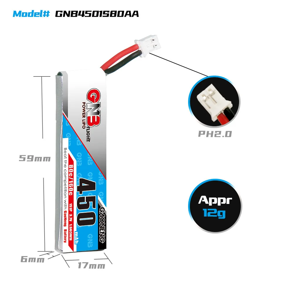 Max 160c 1s 3,7 v 450mah Lipo batterie für RC Hubschrauber Quadcopter fpv Renn drohne Ersatzteile 3,7 V wiederauf ladbare Batterie