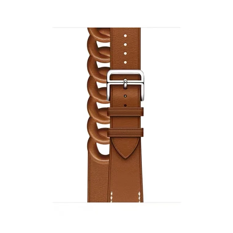 Leather Strap for Apple Watch Ultra 49mm 10 9 8 7 46mm 45mm 41mm Double Circle Bracelet Wristband iWatch 6 5 4 SE 44mm 42mm 40mm