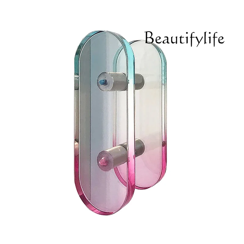 Acrylic transparent cabinet door handle gradual change color crystal cabinet drawer wardrobe light luxury door big handle