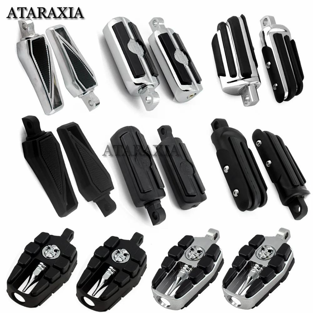 Male Mount Motorcycle Rubber Footrest Footpegs Floorboard For Harley Iron XL 883 1200 Street 750 Touring Custom Dyna FLD Softail