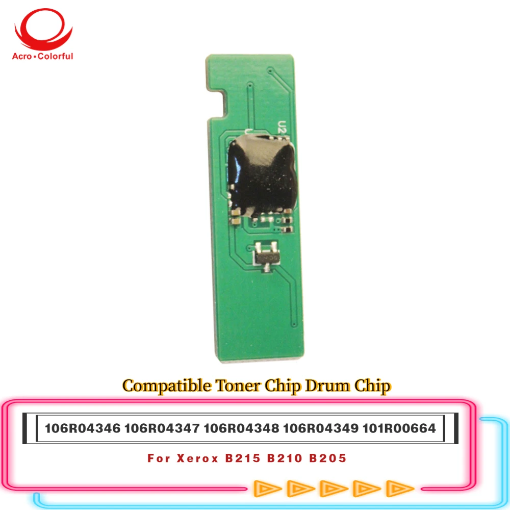 106R04346 106R04347 106R04348 106R04349 Reset Cartridge Toner Chip For Xerox B215 B210 B205 Compatible Drum Chip 101R00664