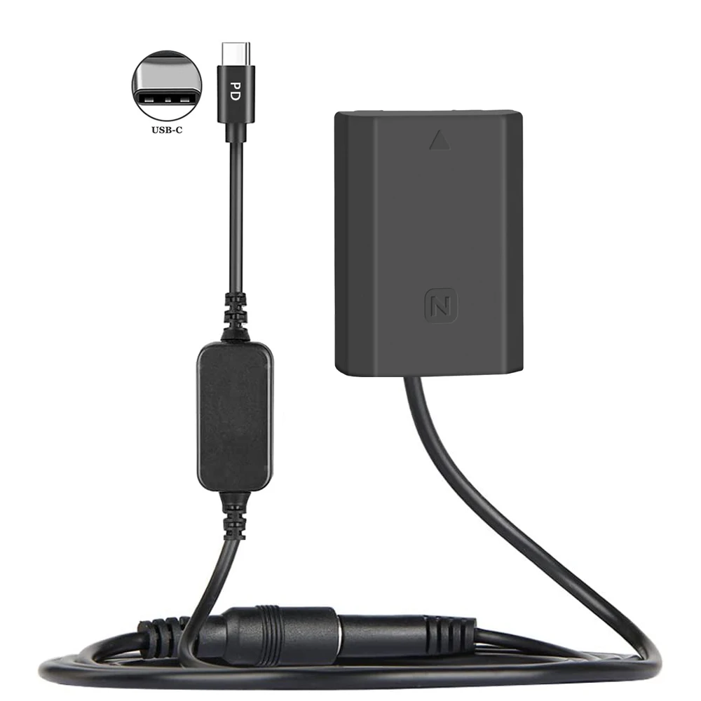 USB-C NP-FZ100 더미 배터리 어댑터 소니 알파 A6600 A7IV A7C A7III A7SIII A7RIII A7RIV A9 A9II A9R A9S A1 카메라