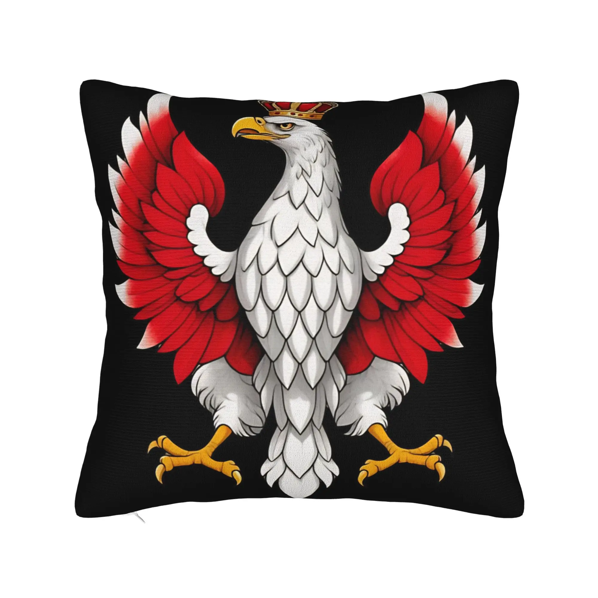 Eagle of Poland Heart of a Warrior Pillow Cover  Retro Trendy Pillow Case For Sofa Home Decoration Custom Pillowcases Gift Idea