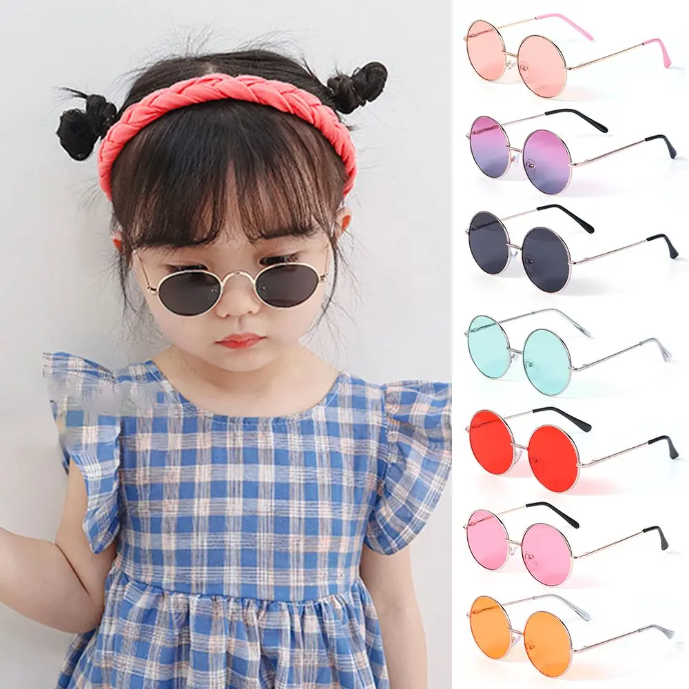 Retro Boys and Girls Children's Accessories Round Frame British Style Kids Sunglasses Eyewear Metal Sunglasses Sun Glasses