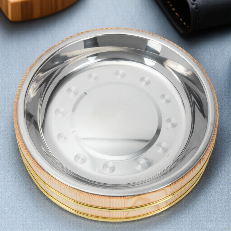 

Classic Khaki Wooden Sushi Bucket Round Rice Barrel Sturdy Bowl for Mixing Rice Sushi Sashimi Restaurant Food Storage