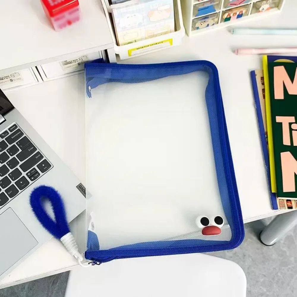 

Fashion PP A4 Zipper File Bag High-capacity Student Handbag Storage Organizer Bag Transparent File Folder Bags