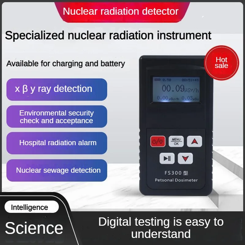 

Nuclear Radiation Detector X Y β Ray Tester Ionizing Radiation Nuclear Pollution Wastewater Alarm Black FS300 NO.5 Dry Battery