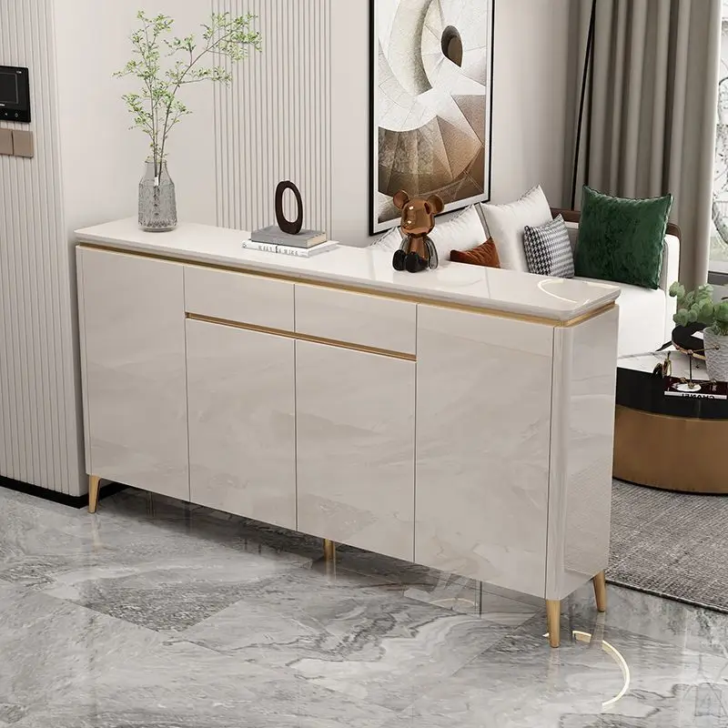 Champagne cream wind bright paint entry door shoe cabinet entry door porch balcony cabinet multi-functional multi-layer