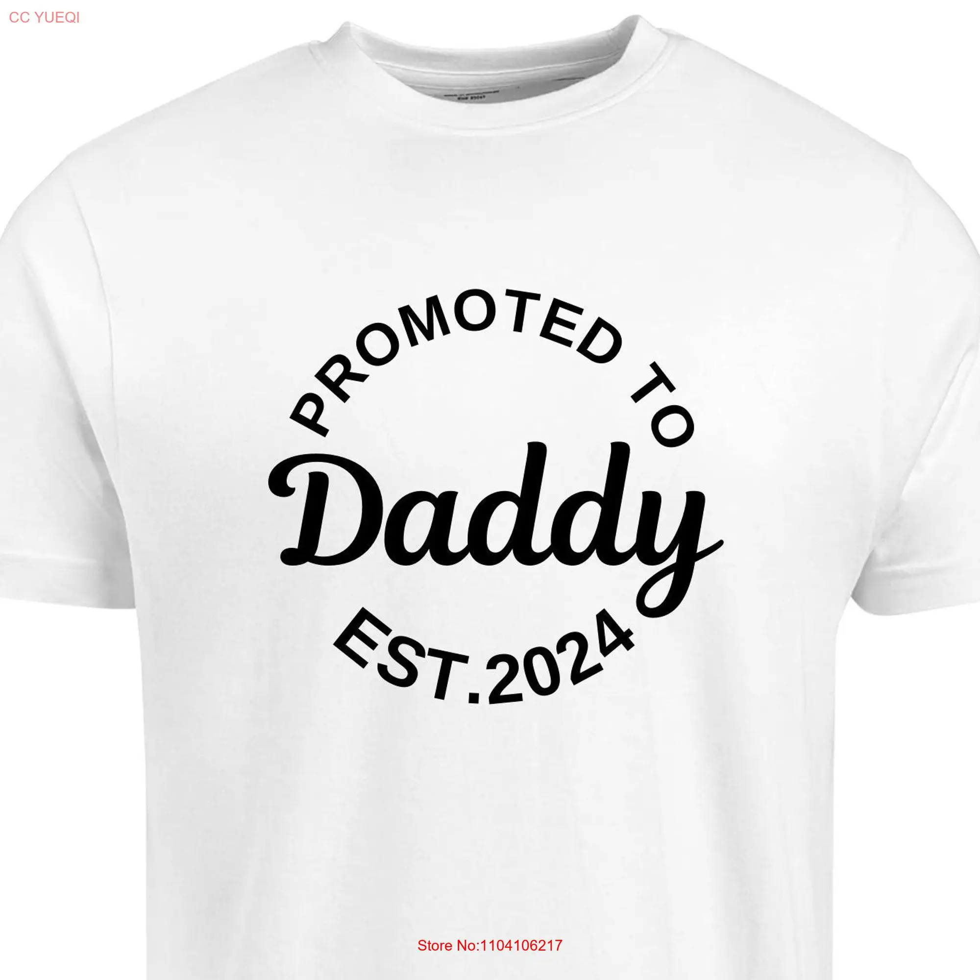 Promoted To Daddy Again Est 2024 T Shirt Soon Be Dad Baby Shower Reveal New long or short sleeves