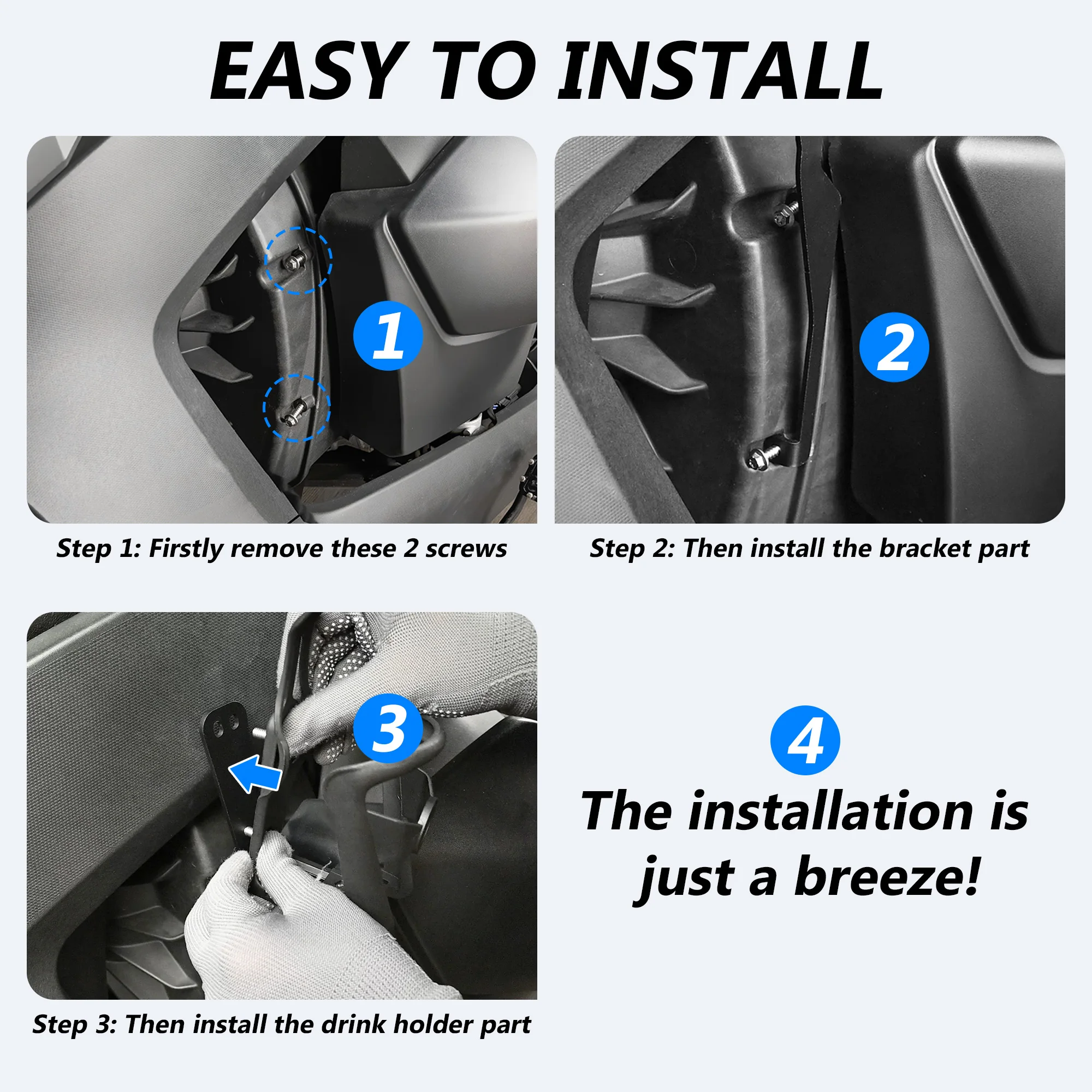 Portavasos ajustable con montaje lateral derecho del conductor para Can Am Ryker 600/900/Rally 2019-2025 Sport Edition 2022-2025 Accesorios