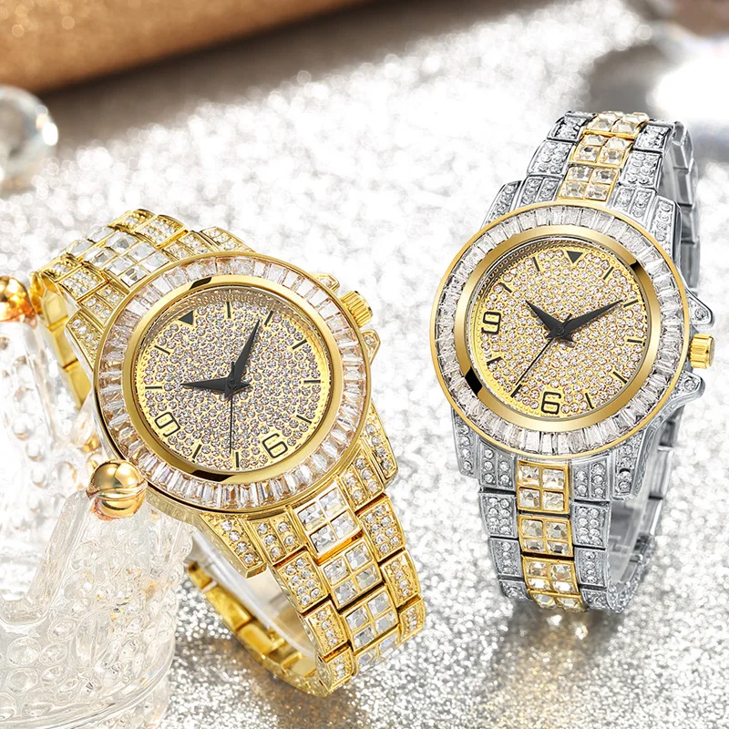 

Brand Fashion Gold High end Diamond Inlaid Watch Water Diamond Watch Waterproof Quartz Watch Women's Watch Full Sky Star