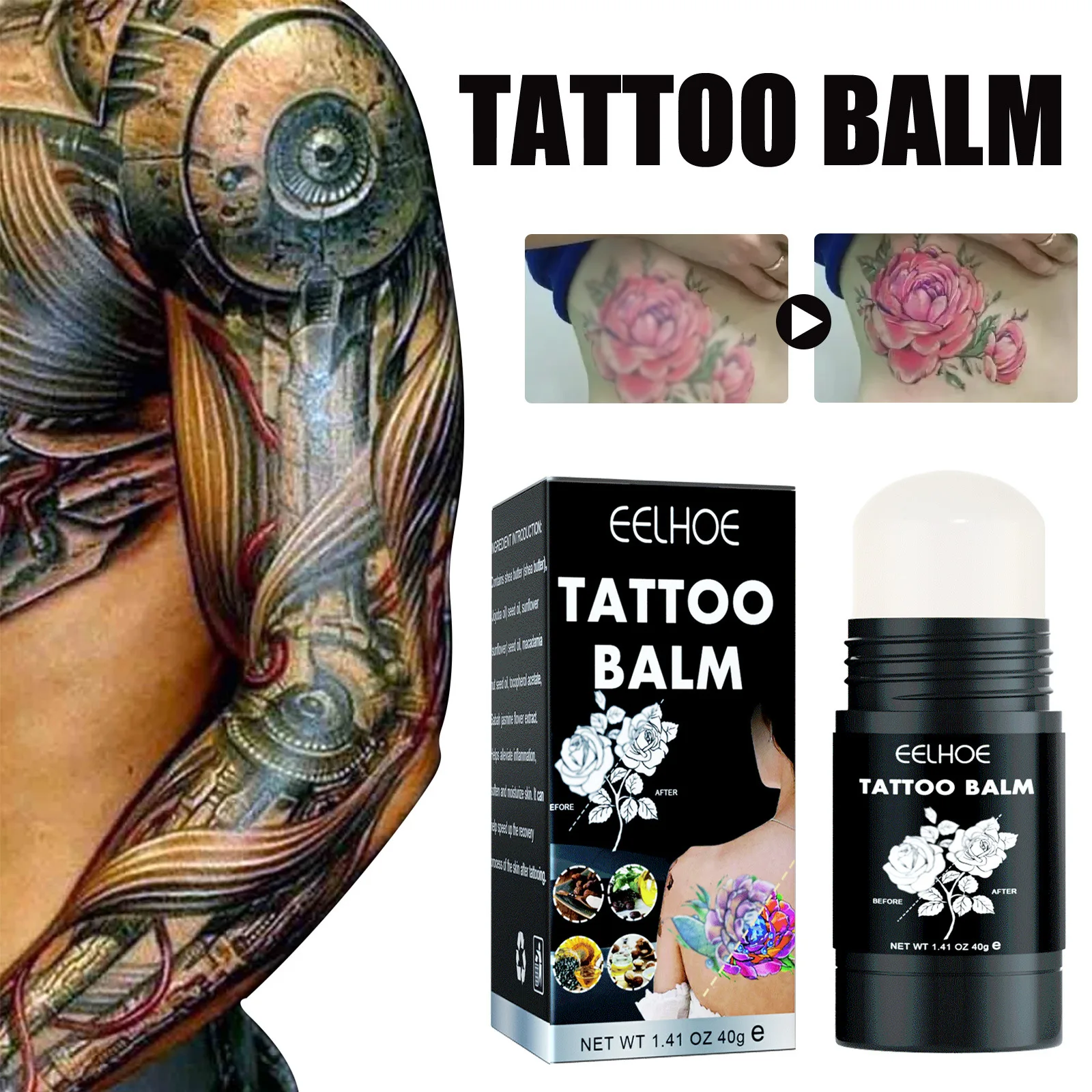 Tattoo Brightening Relief Cream Moisturizing and Nourishing Color Enhanced Skin Cream Stick Eyebrow Tattoo Aftercare Cream