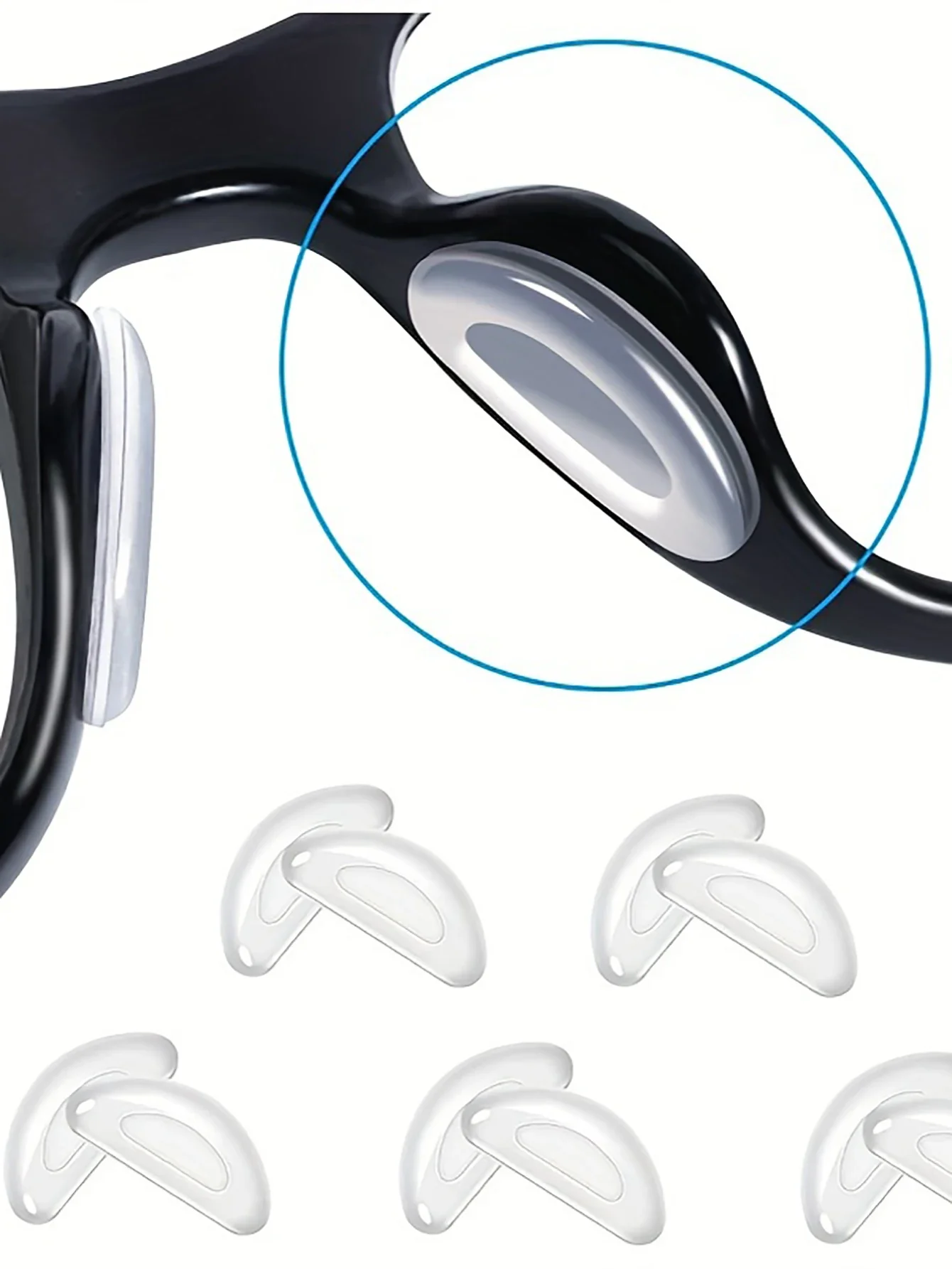 2/5 Paar/Packungen selbstklebende Brillen-Nasenpads, rutschfeste Silikon-Nasenpads zum Aufkleben für Sonnenbrillen, dünne Nasenpads, Brillenzubehör – Detail 1