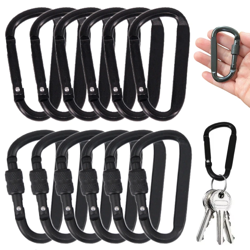 1/4/6pcs Key Hook Decorative Hook Carabiner Mini Portable Sturdy And Durable Household Camping Tools D-Ring Key Chain TMZ