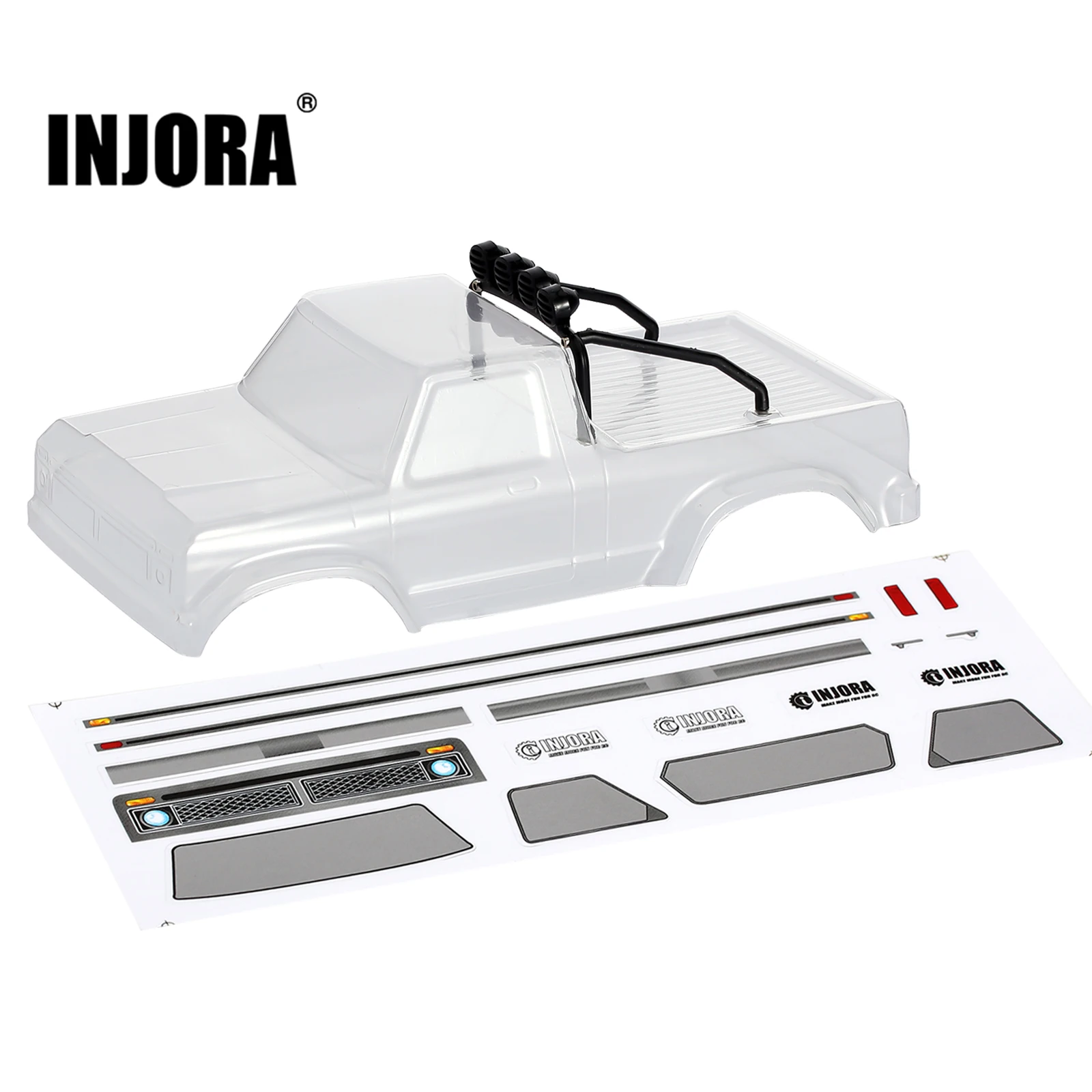 INJORA F150 przezroczysta obudowa z koszykiem na kółkach do 1/24 gąsienica RC oś samochodu SCX24 części zamienne