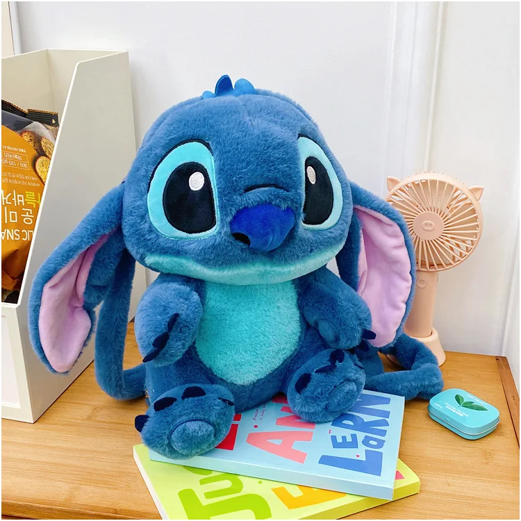 Sac à dos Disney Stitch pour filles, sac à bandoulière Kawaii, sac à dos mignon, sac à bandoulière double initié, poudres de rangement, jouet Anime, cadeau