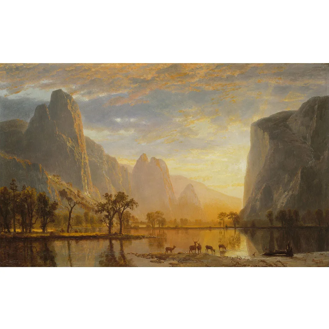 Albert Bierstadt oil paintings,Valley of the Yosemite,landscape oil painting on canvas,Hand painted famous painting reproduction