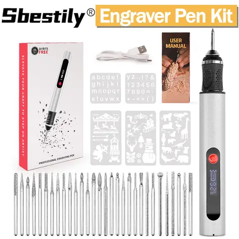 미니 전기 드릴 USB 무선 핸드 드릴 목공 조각 펜 (30개 비트 및 5개 스텐실 포함, 보석, 금속, 유리용) 미니 전기 드릴 USB 무선 핸드 드릴 목공 조각 펜 (30개 비트 및 5개 스텐실 포함, 보석, 금속, 유리용)
