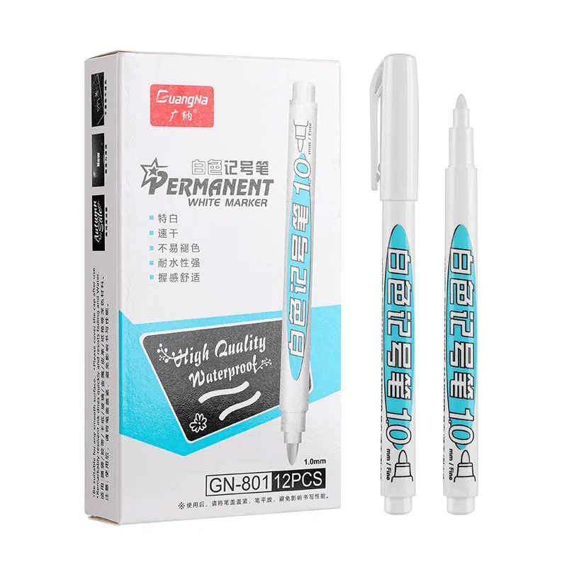 3/6Pcs Oily White Marker Pen Graffiti Pens Waterproof Permanent Gel Pencil Tire Painting Notebook Tyre Tread Environmental Pen