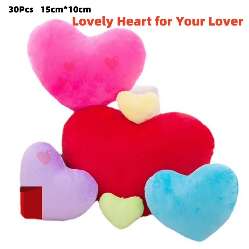 

30Pcs/Lot 15cm Wholesale Lovely Heart Plush Toy Key Ring Keychain Backpacks Bag Racksacks Hiker Fun Plushie Stuffed Hearts Toys