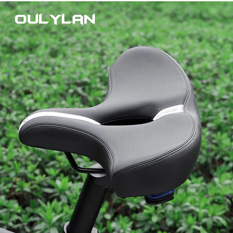 

Oulylan MTB Saddle Wide Ergonomic Comfortable Bicycle Spring Damping Saddle Cruiser Electric Bike Thick Memory Seat Cushion