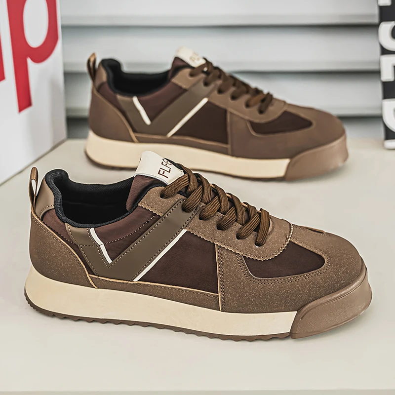 

Hot Sale Khaki Casual Sneakers Man Walking Shoes Summer Breathable Platform Shoes for Men Comfortable Low Cut Men Sports Shoes