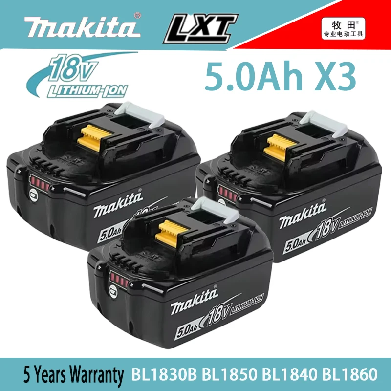 100% original Makita 18V battery, suitable for replacing Makita electric tools BL1830B BL1850B BL1850 BL18cement Lithium Battery