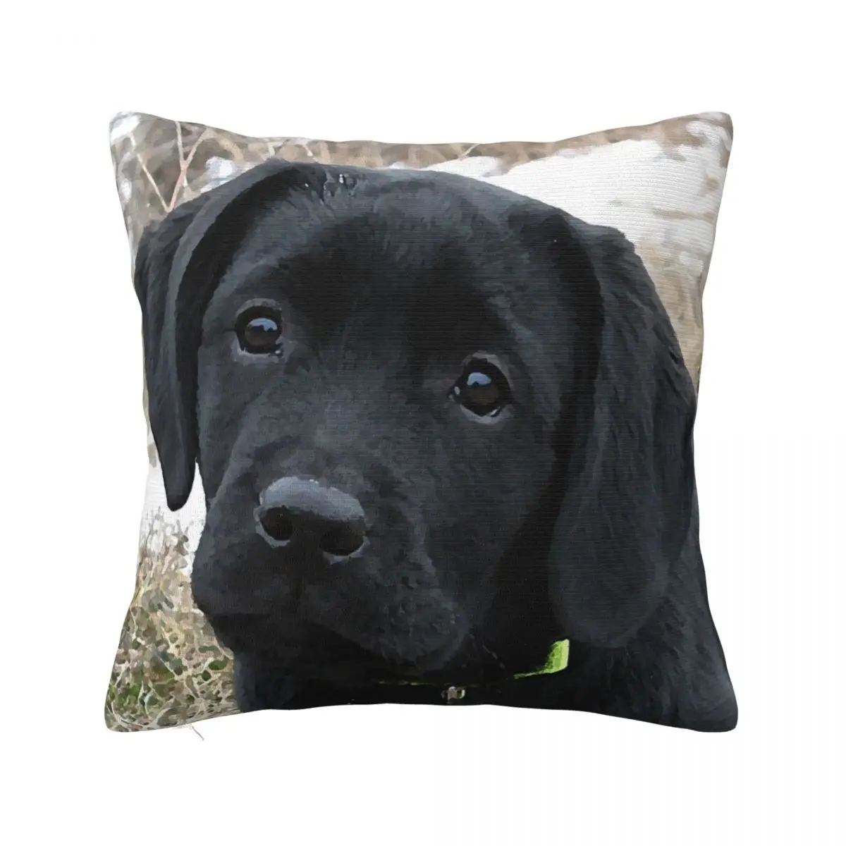 

Awaiting Spring - Black Labrador Puppy Home Sleeping Pillows Throw Pillow Covers Pillow Case Pillow Cover