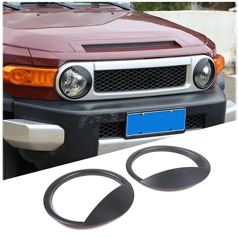 

For 2007-2021 Toyota FJ Cruiser ABS Matte black car shape headlight decoration sticker car exterior protection accessories