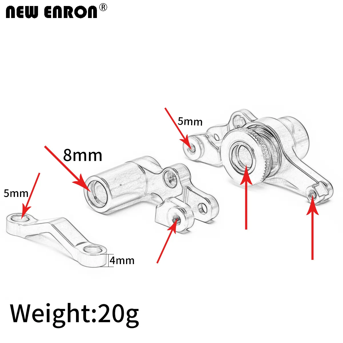 # 6845 Legering Stuur Bellcranks Servo Saver Set Voor RC auto Traxxas 1/10 Slash 4x4 Rustler Stampede XO-1 Ford Fiesta ST Rally