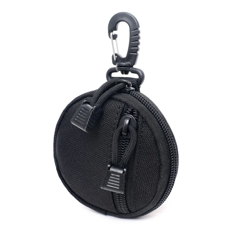 LKEEP-cartera táctica redonda, bolsillo portátil para llaves, monedas, cintura de caza con Clip, accesorios para exteriores, monedero EDC