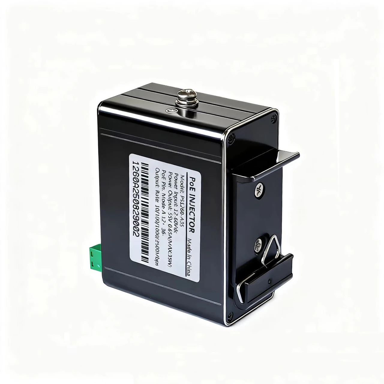 Industrial Passive POE Injector 12-60VDC Input 35W 2.5Gbps 55V 0.6A POE Output High-Speed Network Power Supply Device