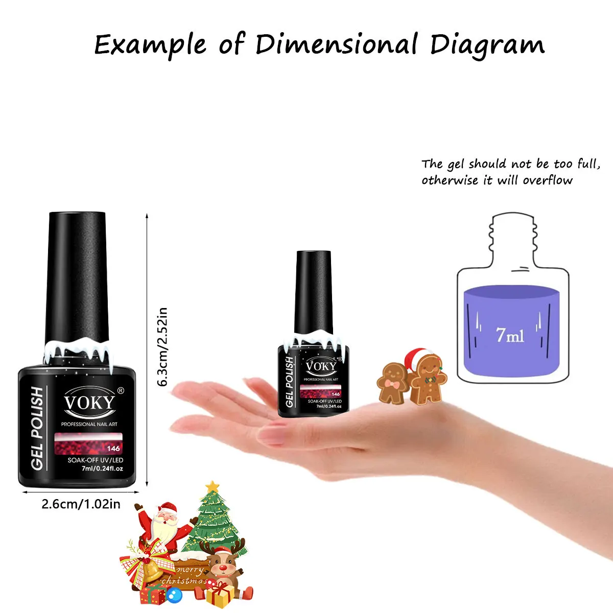 Juego de esmaltes de uñas en gel de 6 piezas: esmalte de uñas en gel permanente LED, regalo ideal para salón de uñas en el hogar o regalo de Navidad