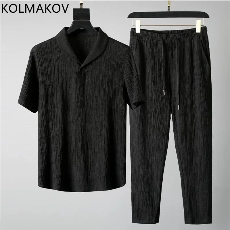 Men's Fashion Classic Shirt & Trousers Set 2022 Summer New Arrival Business Casual Size M-4XL