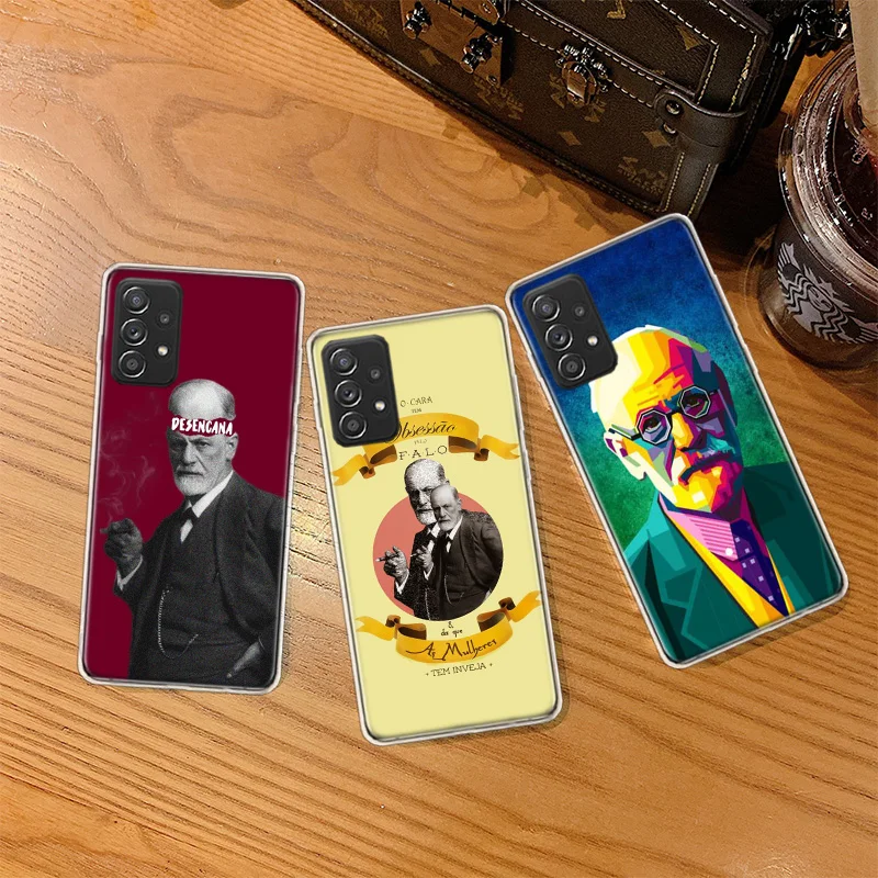 Sigmund Freud founder of psychoanalysis Phone Case For Galaxy S23 S20 S21 FE Plus Samsung S24 S22 Ultra TPU Pattern S10 S10E S9