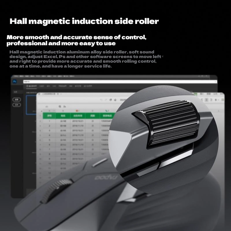 Rapoo MT760NL Multi-mode wireless StarFlash mouse PAW3311 12000DPI Ergonomic gaming mouse RGB light display low latency notebook