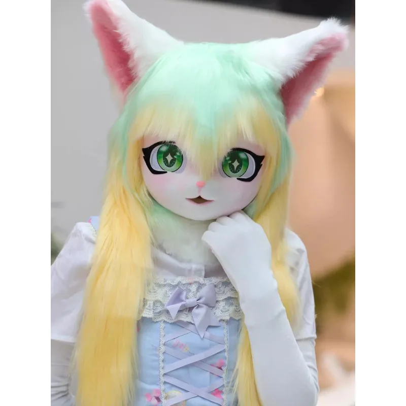 

Fursuit Kigurumi Headset Furry Cosplay Costume Comiket Doll Rabbit Dog Cat Animal Beast Kig Head Base Paws Mask Cosplay Gift