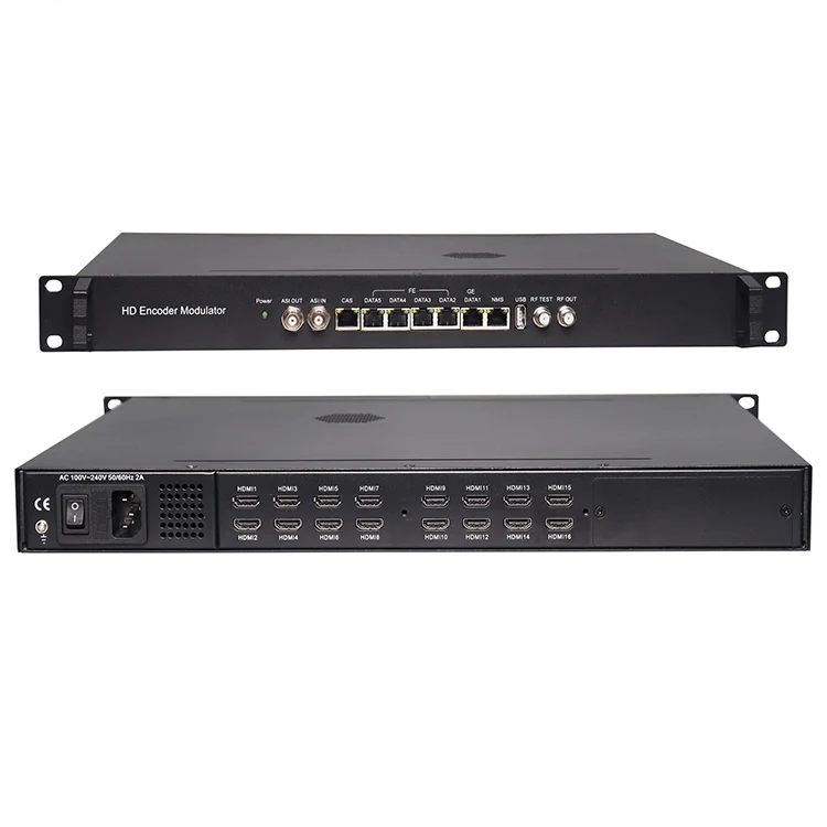 Digital TV Headend System 16 in 1 H.264 HD  ISDB-T Multiplexing Video Encoder Modulator IP Input