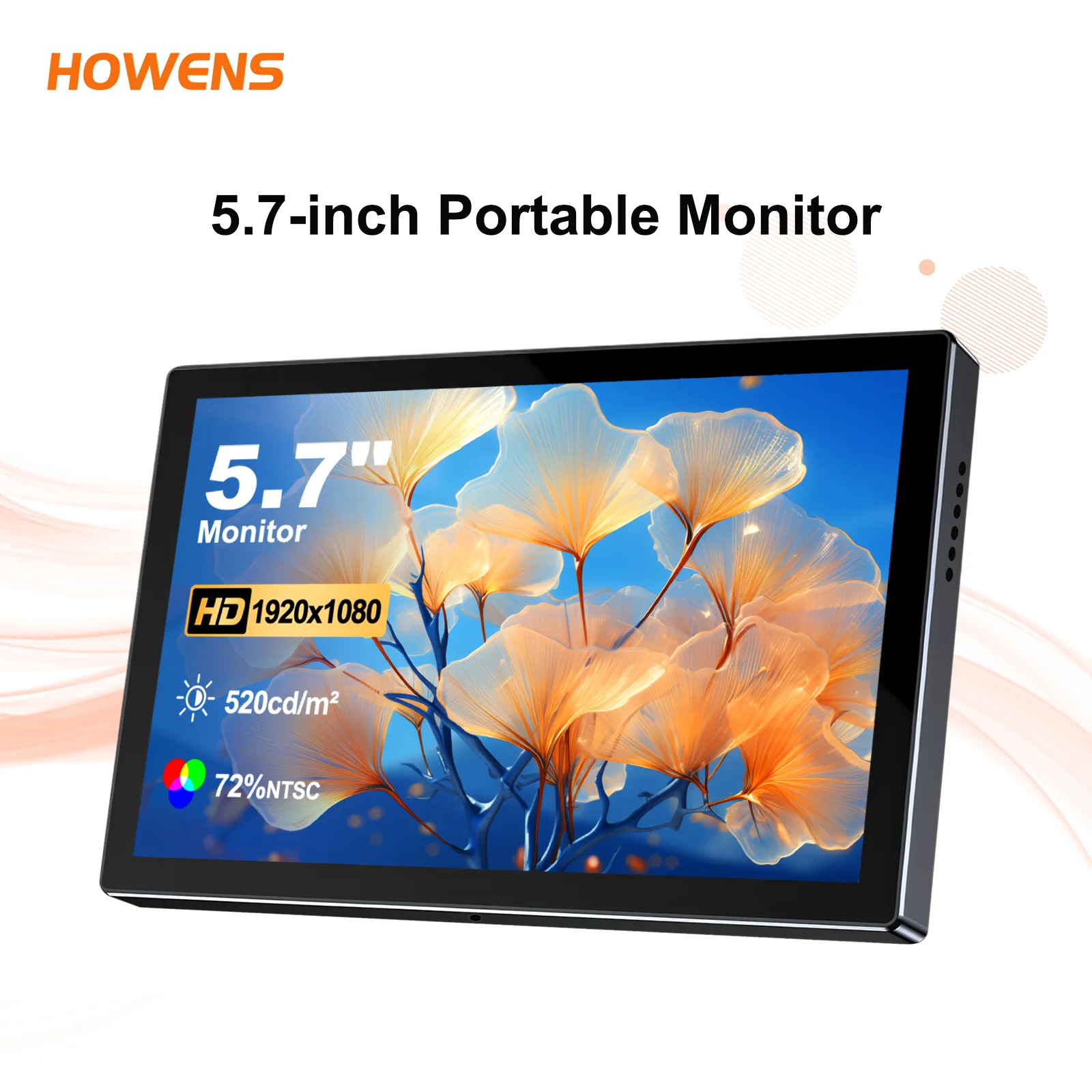 

Howens 5,7-дюймовый портативный монитор IPS 1920x1200 Type-C USB-C HDMI игровой дисплей VESA для коммутатора PS5 ноутбука Minni монитор