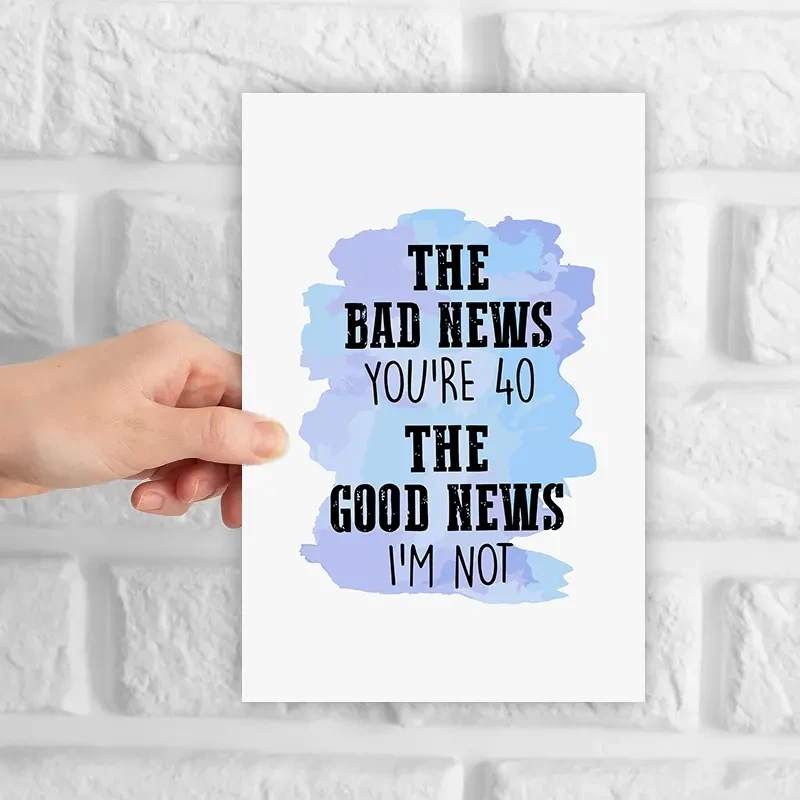 1 pc funny birthday card to celebrate your 40th birthday with a funny text. The perfect gift for family, friends and co-workers.