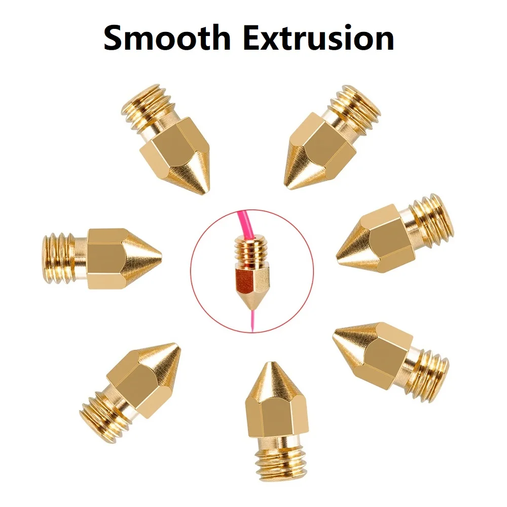 RAMPS 20PCS MK8 Brass Nozzle 0.2/0.3/0.4/0.5/0.6mm Extruder Print Head Nozzle for 1.75/3.0MM CR10 CR10S Ender-3 3D Printer Parts