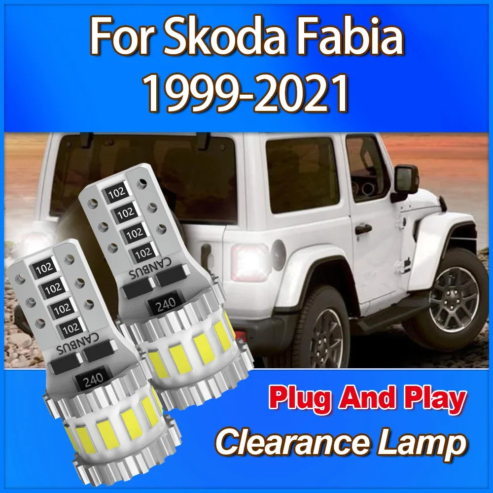 

T10 W5W 194 168 LED Clearance Lamp 6000K CSP Chip For Skoda Fabia 1999 2000 2001 2002 2003 2004 2005 2006 2007 2008 2009-2021