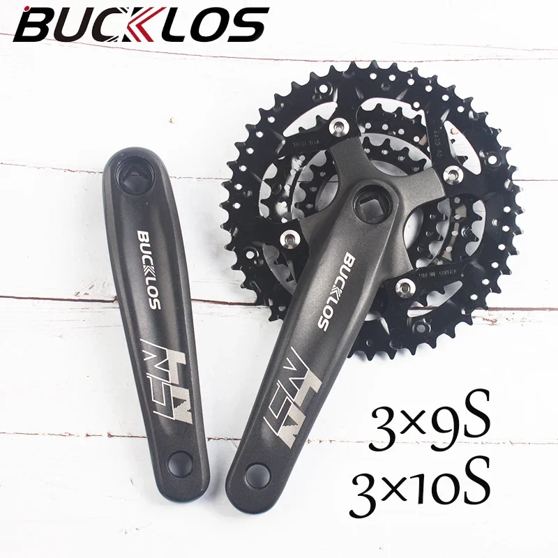 BUCKLOS MTB Bicycle Crankset 104/64BCD Bike Chainring 22T 32T 44T Aluminum Alloy Crank Single/triple Crankset for Shimano