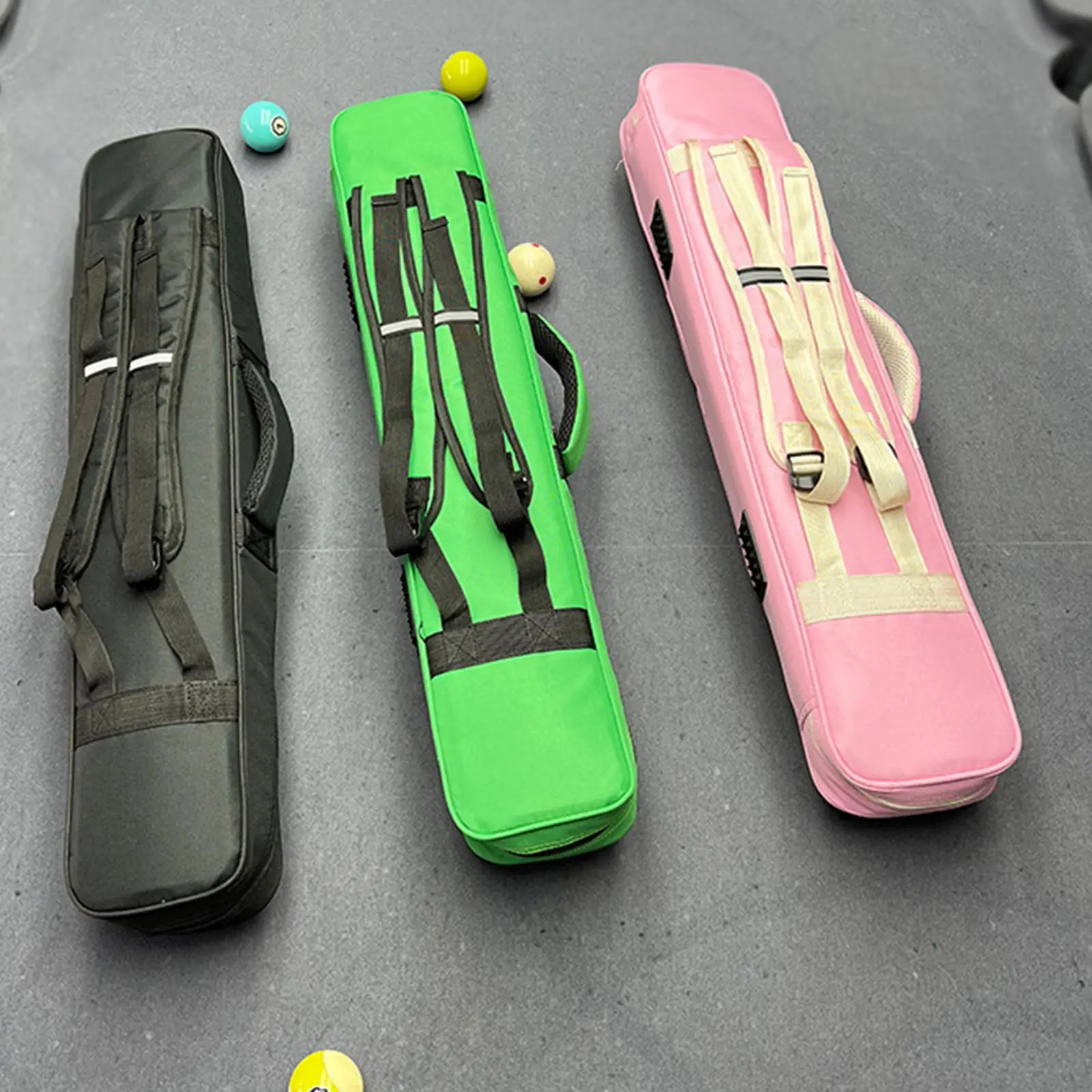 

Pool Cue Bag Oxford Cloth Billiard Stick Case Multipurpose Organizer with External Pocket for Snooker and Pool Accessories