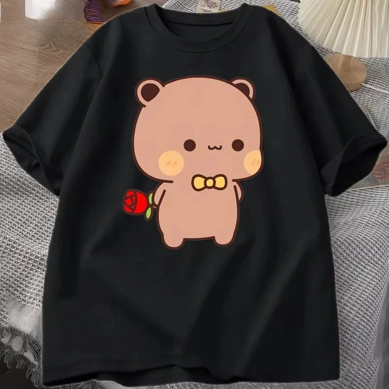 Camiseta de Oso DuDu, Panda BuBu Sorprendente con una Flor, Camisetas Gráficas Divertidas y Bonitas de Buu Duu
