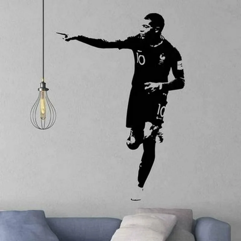 footballer football soccer Kylian Mbappe  Wall Sticker Art  Decal Mural   Decor  self-adhesive  removable