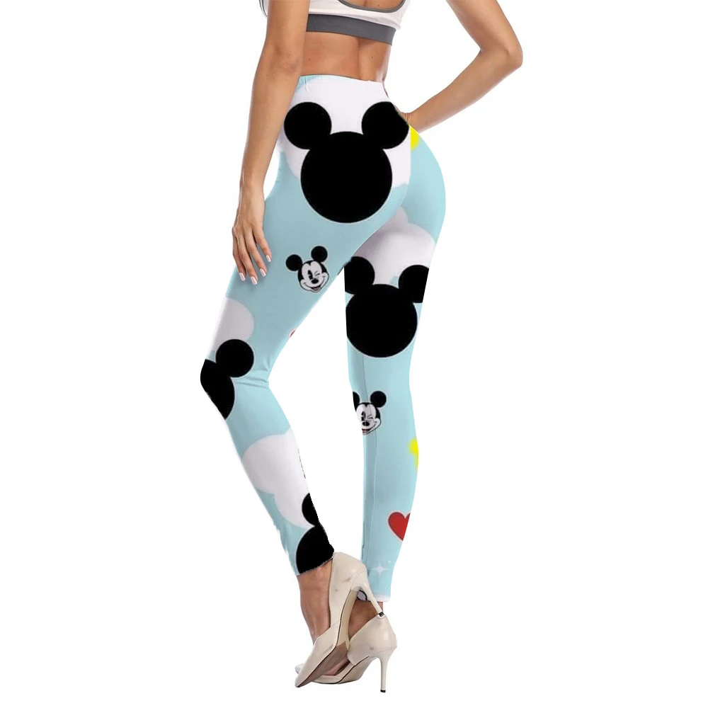 Women Fashion Disney Mickey Mouse print Leggings Sexy Print Femme Push Up Pants Casual Camo Sport Workout Fitness Legging